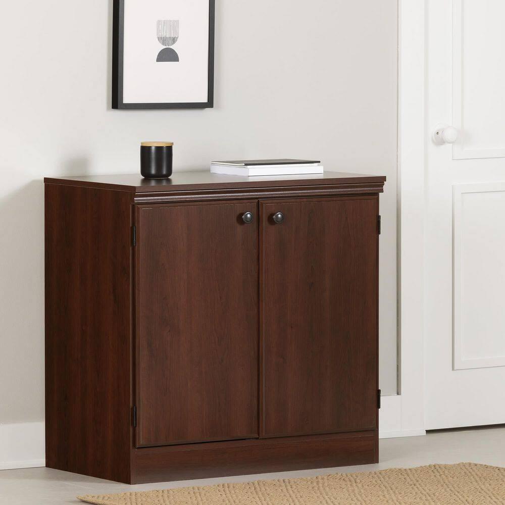 2 Door Morgan Storage Cabinet Royal Cherry - South Shore: Laminated Particleboard, Adjustable Shelves