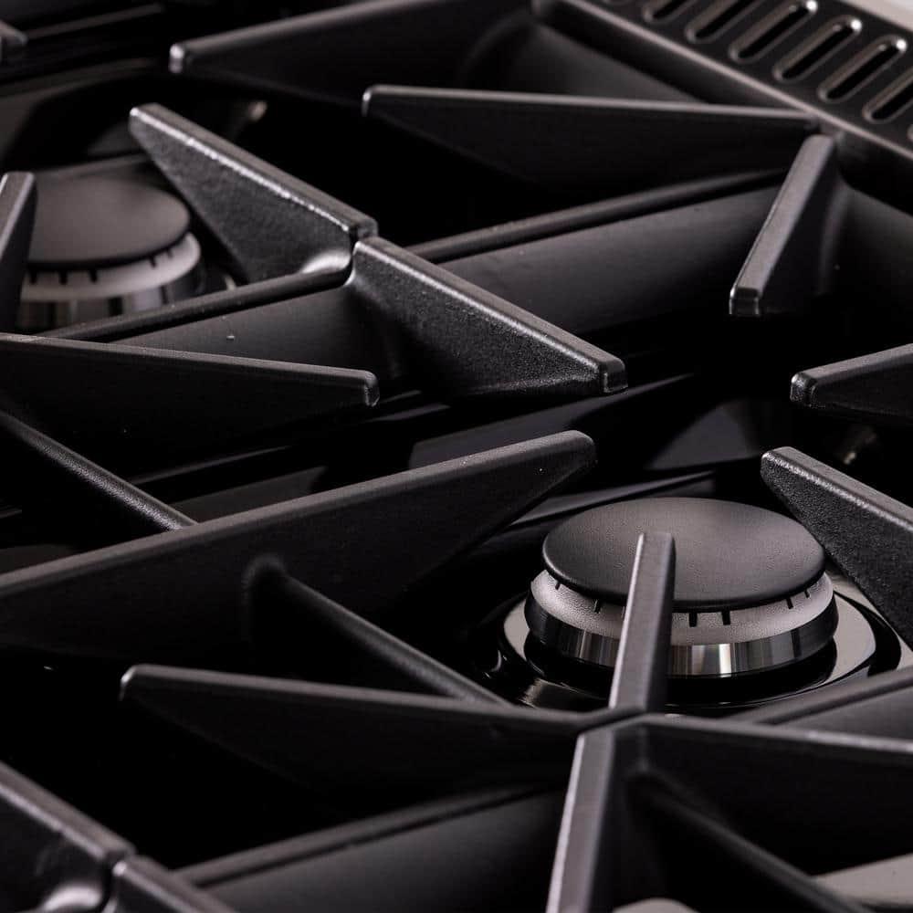 36 in. 5.2 cu. ft. Dual Fuel Range Natural Gas Sealed Burners Titanium Stainless