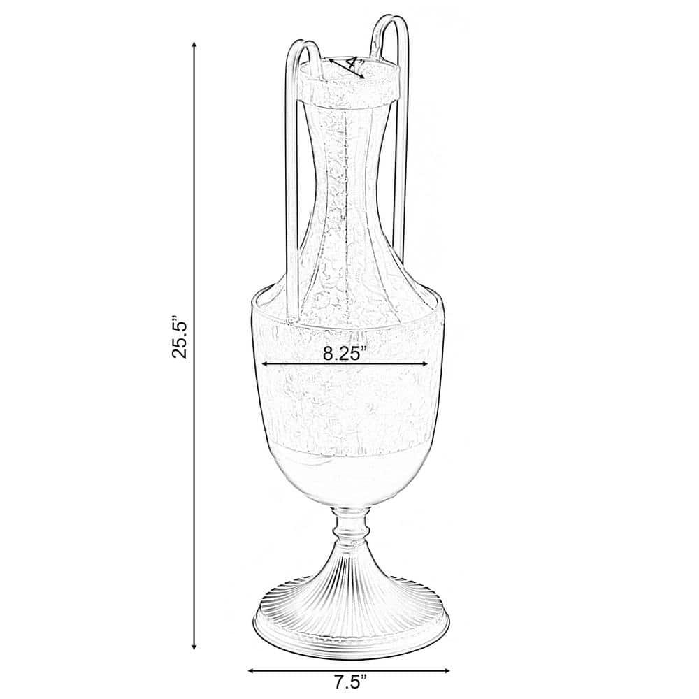 Uniquewise Decorative Antique Style 2 Handle Metal Jug Floor Vase for Entryway, Living Room or Dining Room Tall Elegant Home Decor Accent, Set of 2