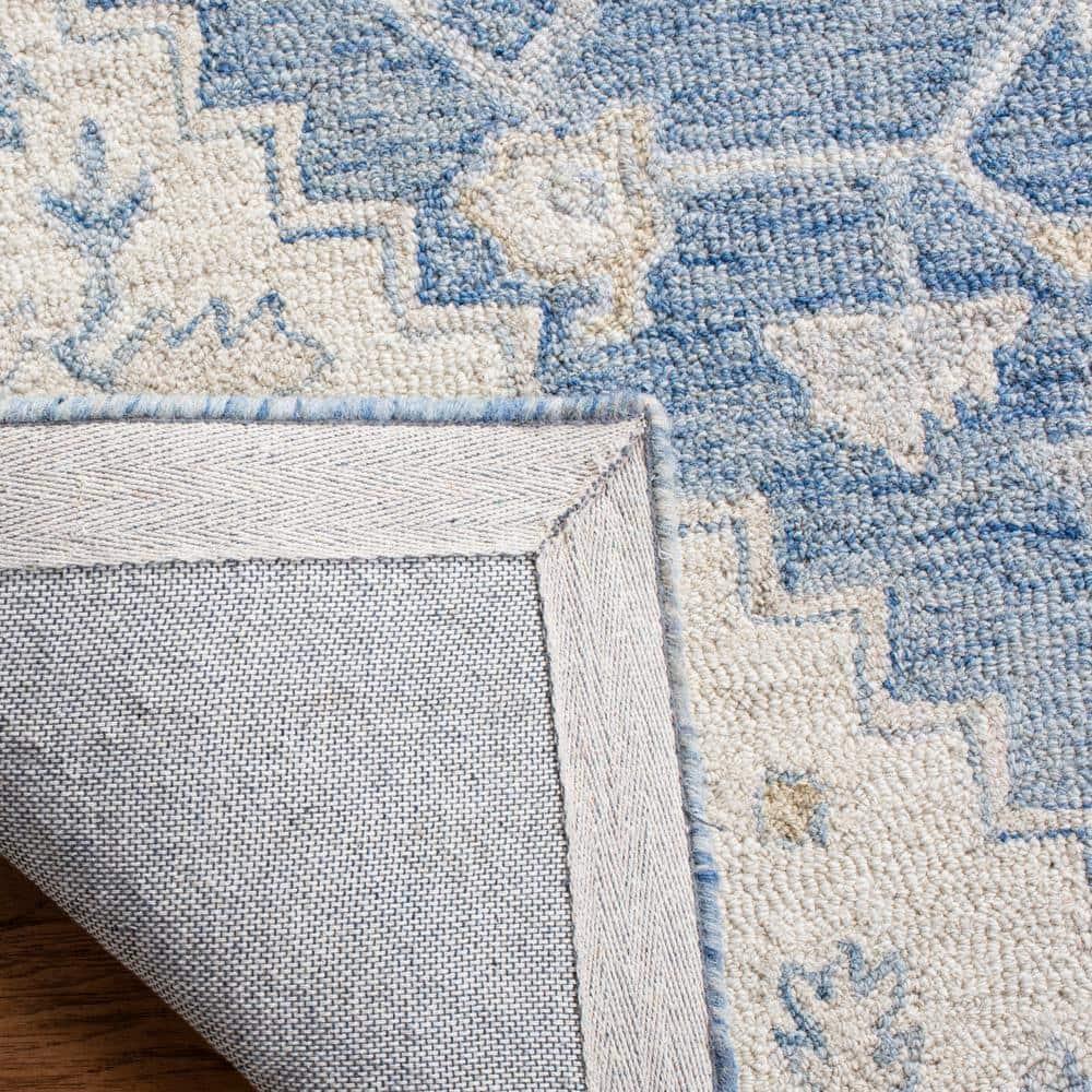 Micro-Loop MLP503 Hand Tufted Area Rug - Blue/Ivory - 5'x5' - Safavieh.