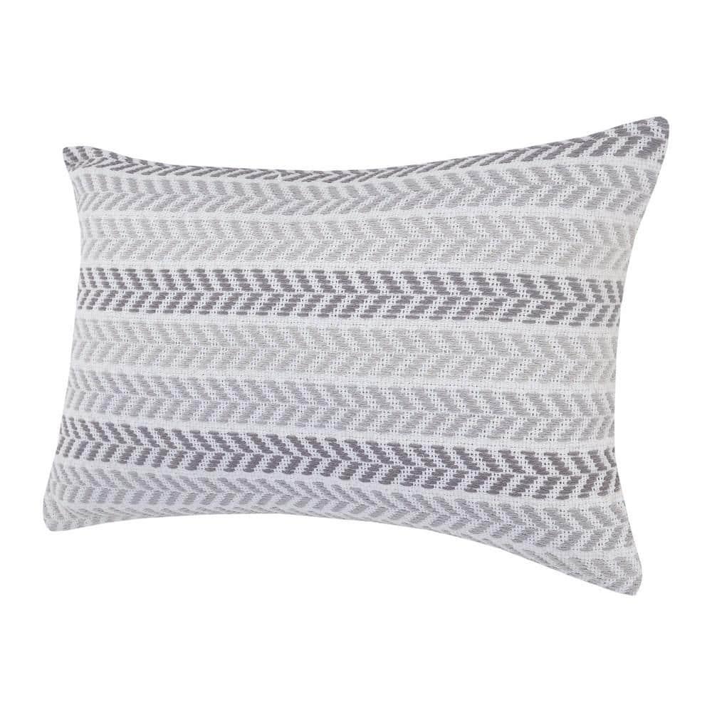 HomeRoots 18" Gray and White Throw Pillow