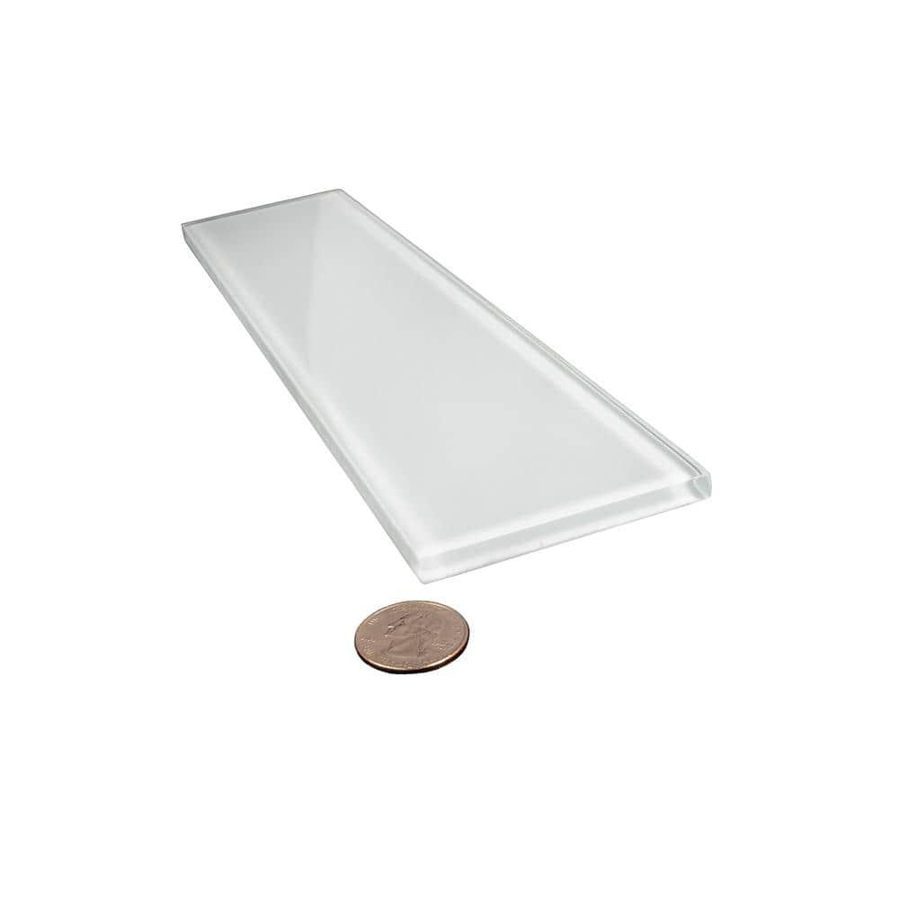 Apollo Tile   20 Pack 3-in x 12-in White Rectangular Subway Glossy Finished Glass Mosaic Wall Tile (5 sq ft/case)