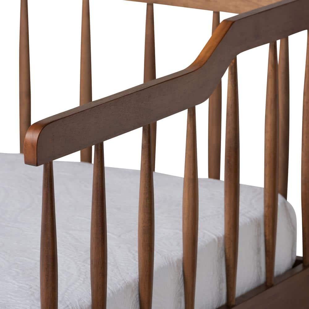 Twin to King Muriel Expandable Spindle Daybed Walnut - Baxton Studio: Contemporary Unupholstered, No Box Spring Needed