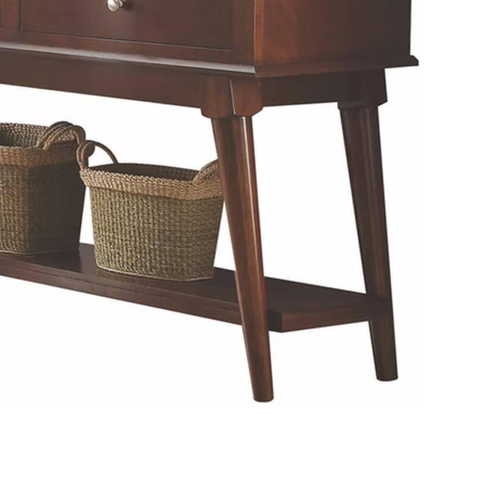 ACME Gasha 2-Drawer Wooden Server with Bottom Shelf in White and Walnut