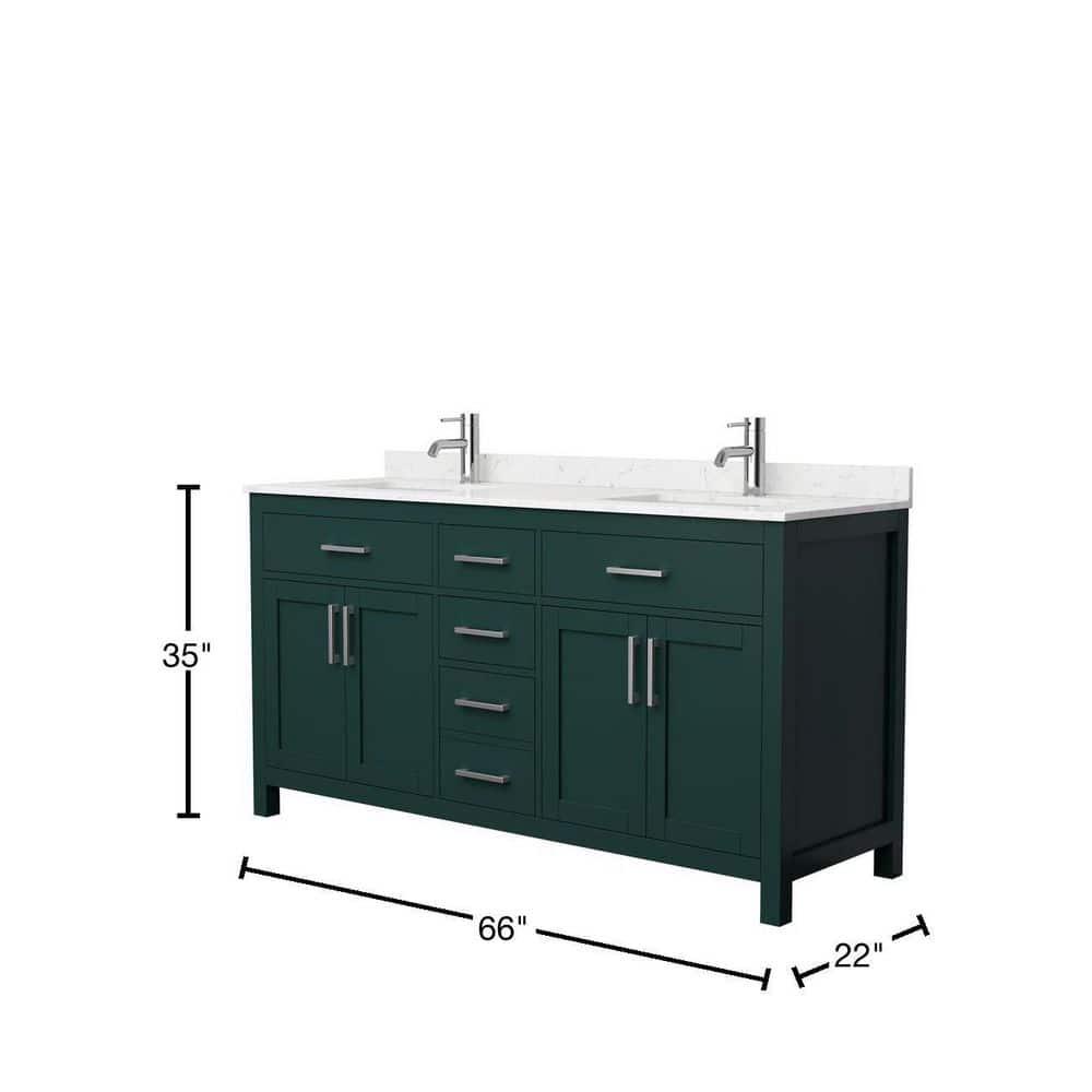 Beckett 66" Freestanding Double Bathroom Vanity with Cultured Marble Top