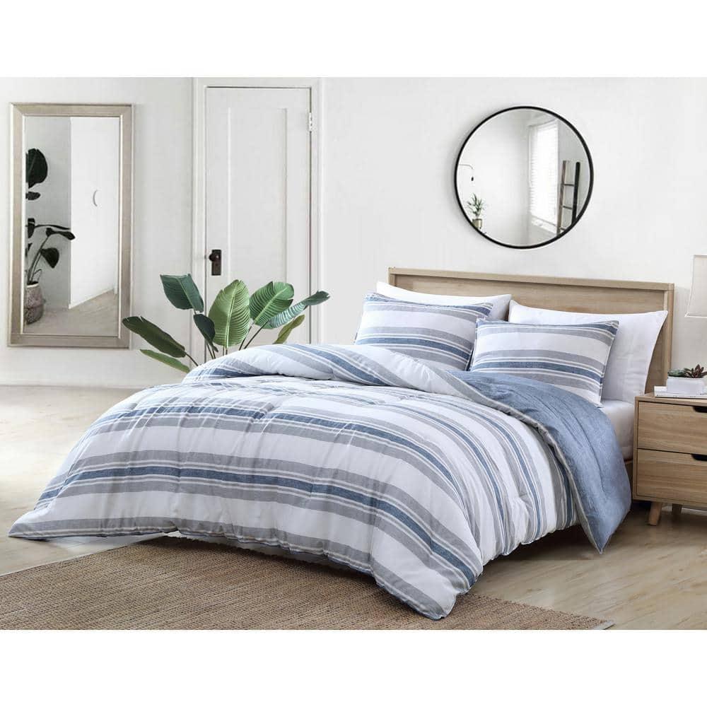 Nautica Bay Shore Cotton Reversible Navy Comforter Set