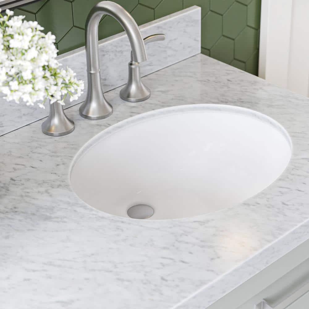 Ariel Bath Ariel Monrow 67 Inch Double Oval Sink Bathroom Vanity With Italian Carrara Marble Countertop