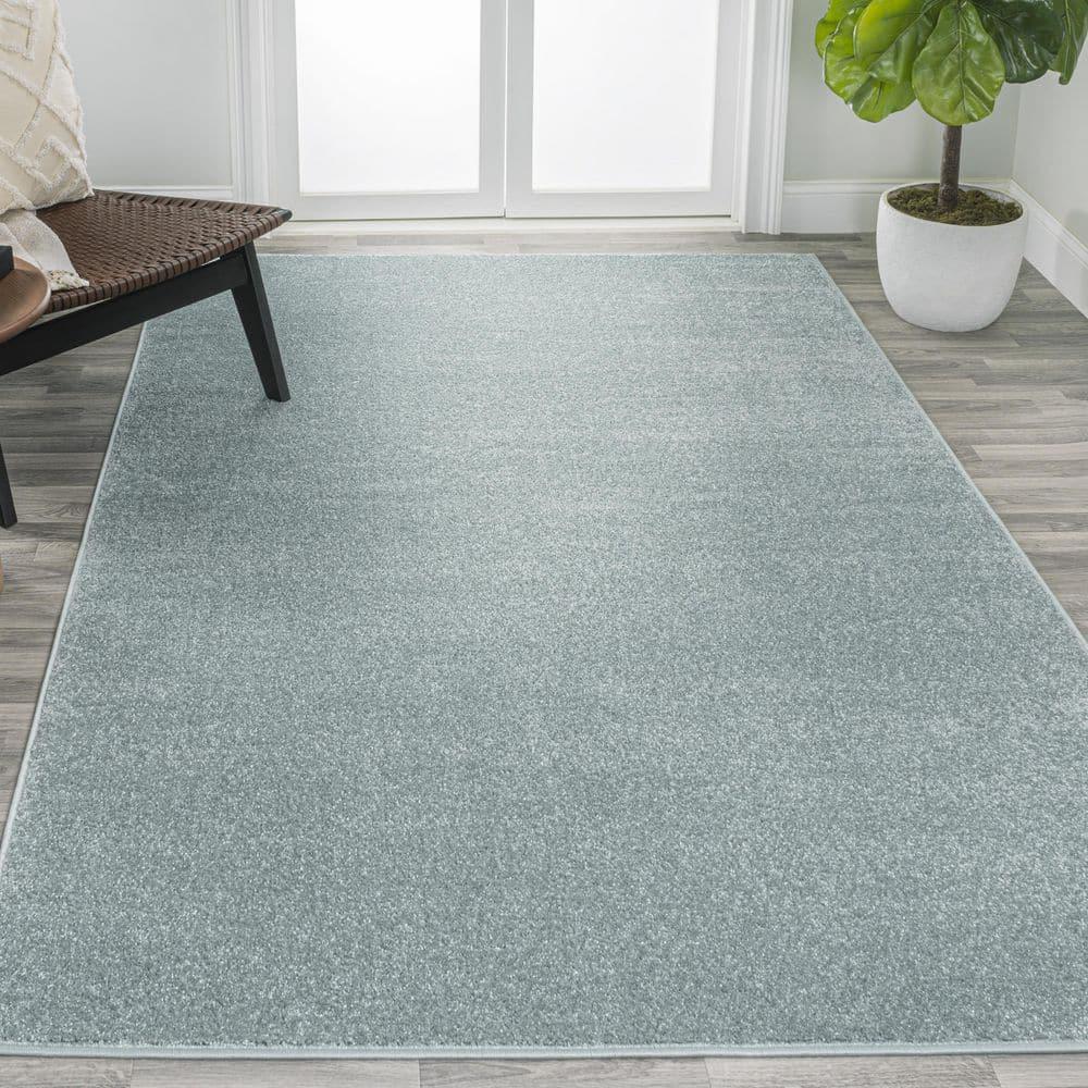 JONATHAN Y SEU100S-8 Haze Solid Low-Pile Light Blue 8 ft. x 10 ft. Area Rug, Coastal Bohemian, Pet Friendly, Stain Resistant, Easy to Clean, for Living Room; Kitchen, Bedroom