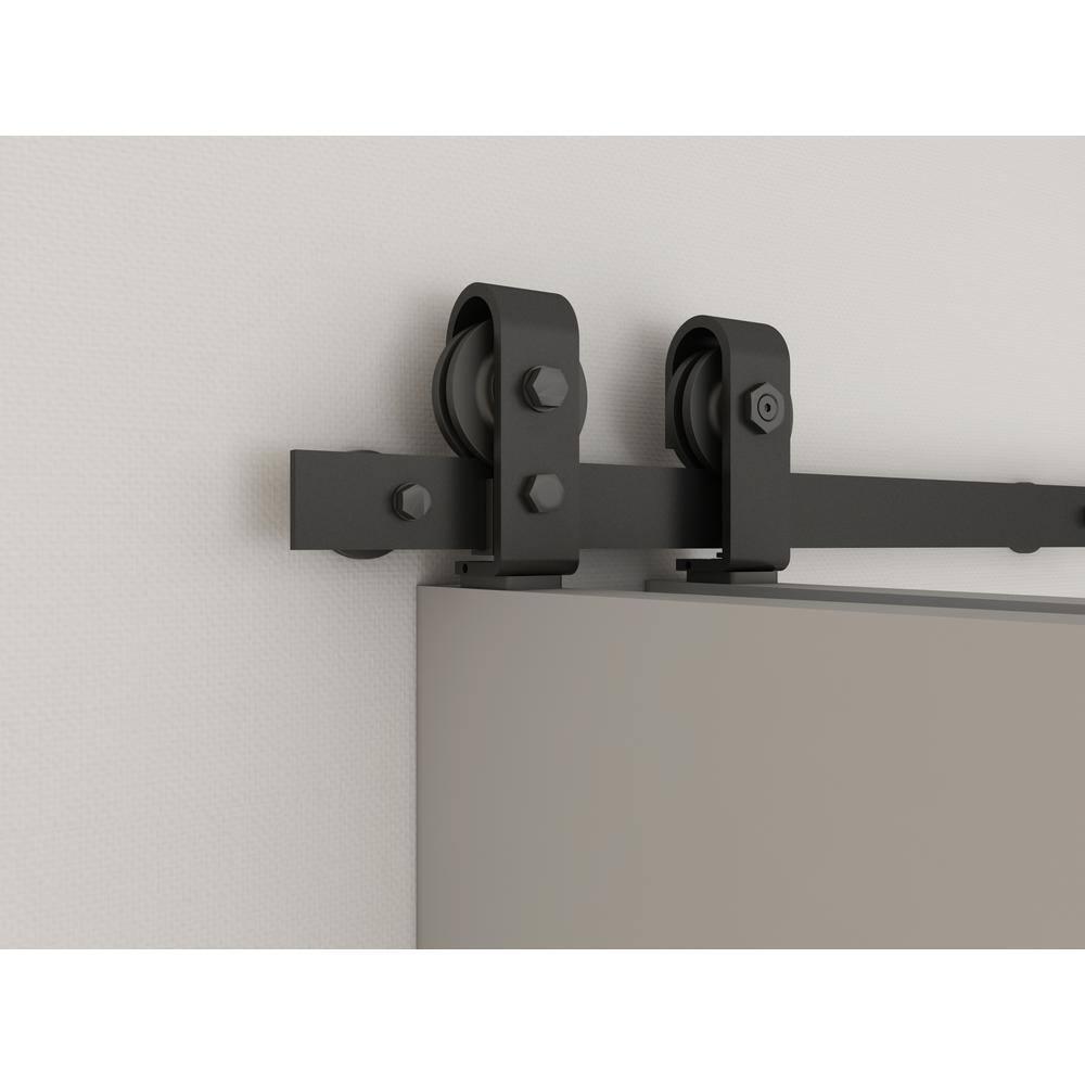 White MDF Double Bi-Fold Barn Door with Black Hardware