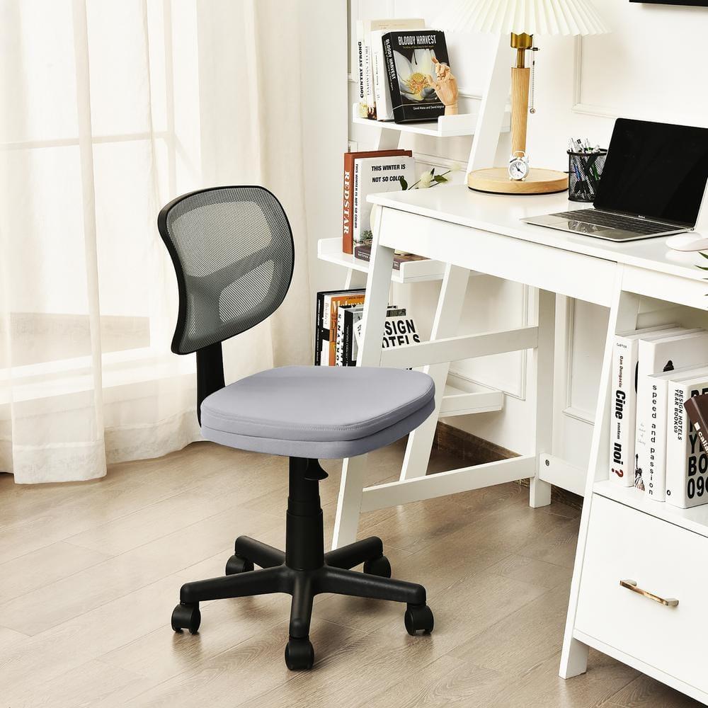Costway Armless Office Chair Adjustable Swivel Computer Mesh Desk Chair Gray