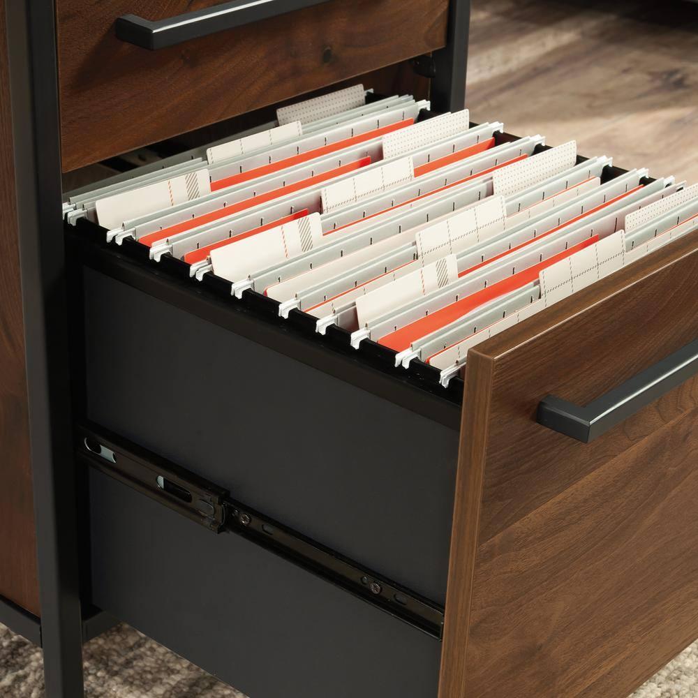 17 Stories Home Office Desk with Drawers and Open Shelf