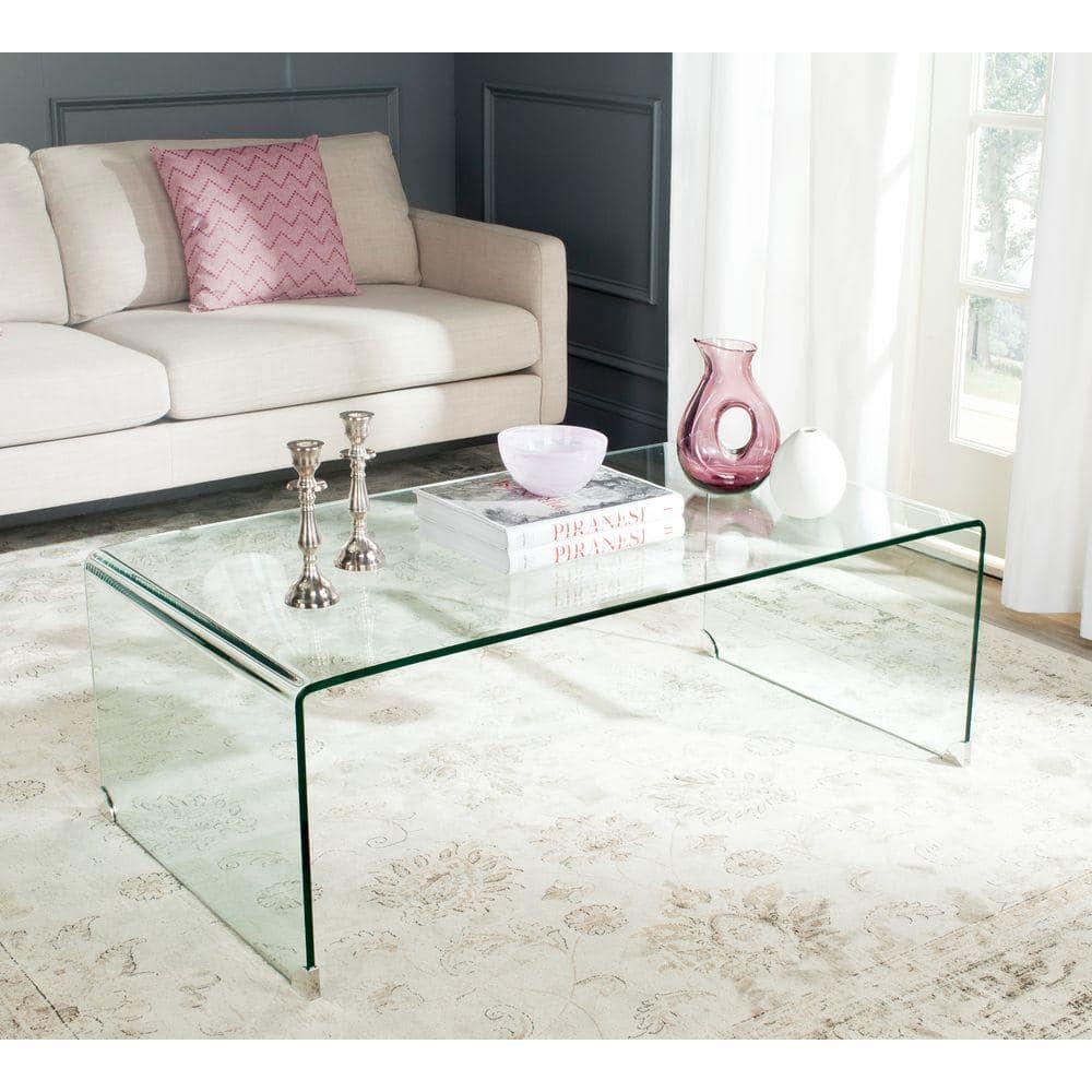 Willowith Glass Coffee Table - Clear - Safavieh
