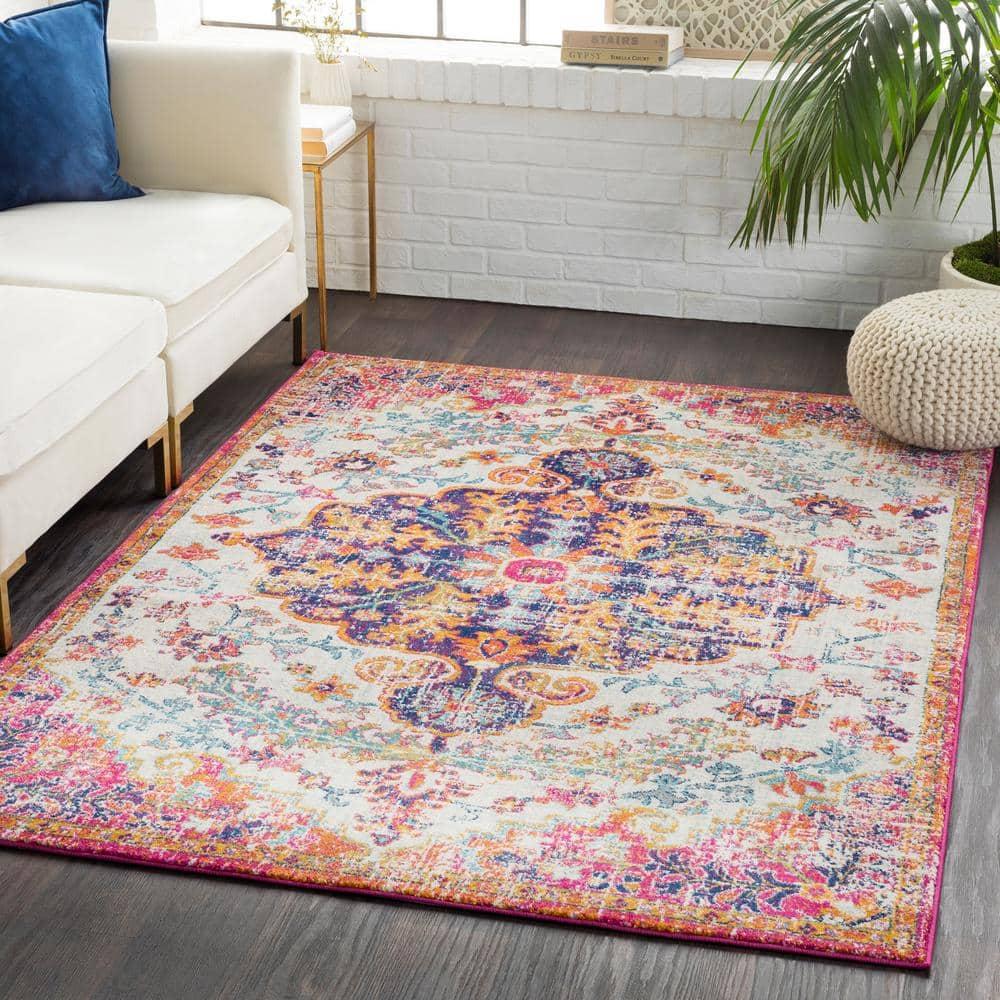 Livabliss Harput Vintage Medallion Area Rug,2' x 2'11",Garnet