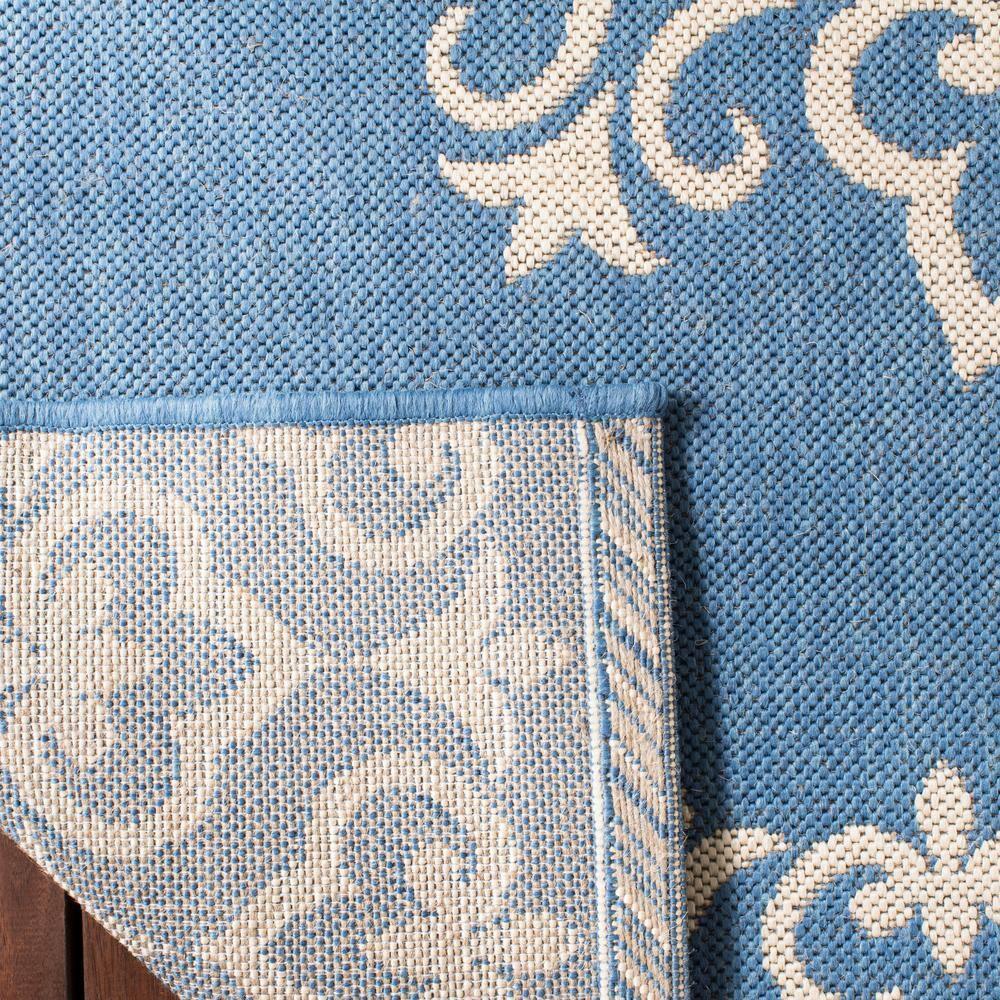 Beach House BHS183 Power Loomed Indoor/Outdoor Area Rug - Cream/Blue - 8'x10' - Safavieh