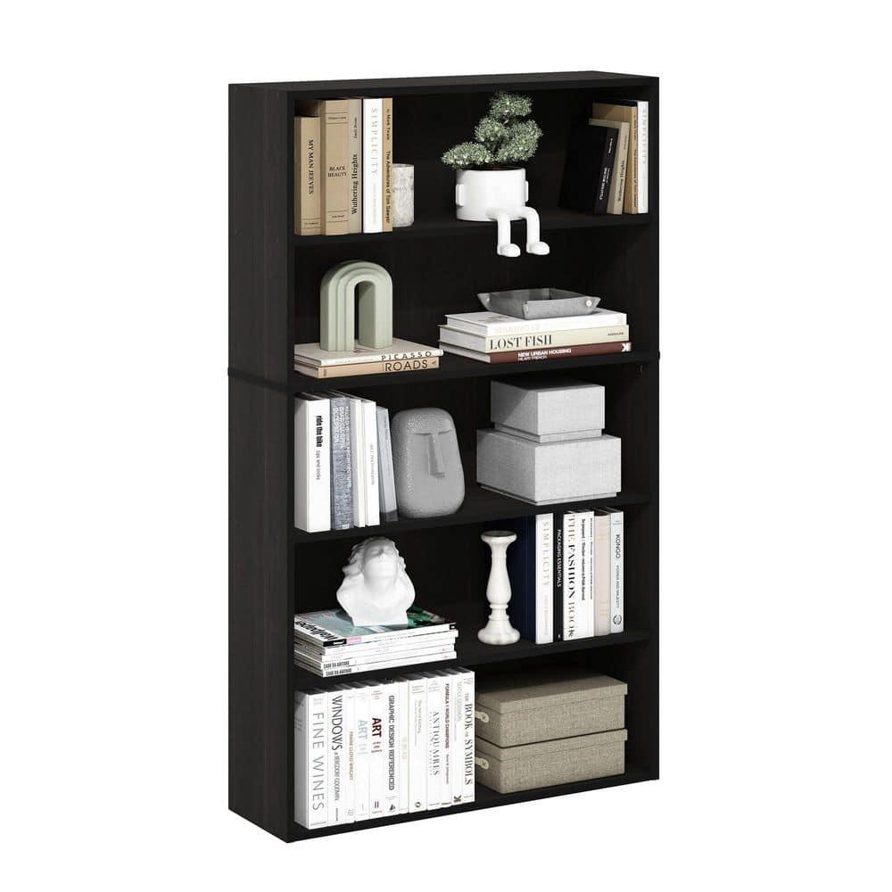 Furinno Pasir 5-Tier Open Shelf Bookcase, Bookshelf, 31.5 Inch Wide, Espresso