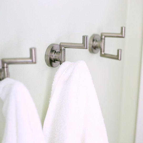 Neo Double Robe Hook in Brushed Nickel