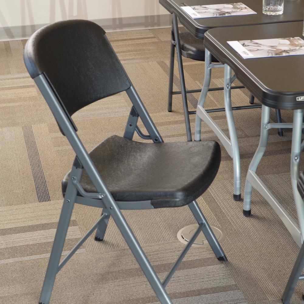 Lifetime Folding Chair, Indoor/Outdoor Commercial, Adult, Black, 4 Pack (80187)