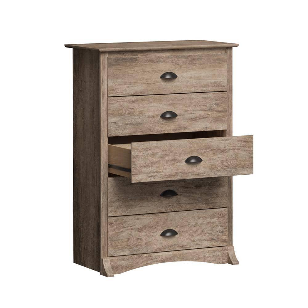 5 Drawer Salt Spring Dresser Drifted Gray - Prepac