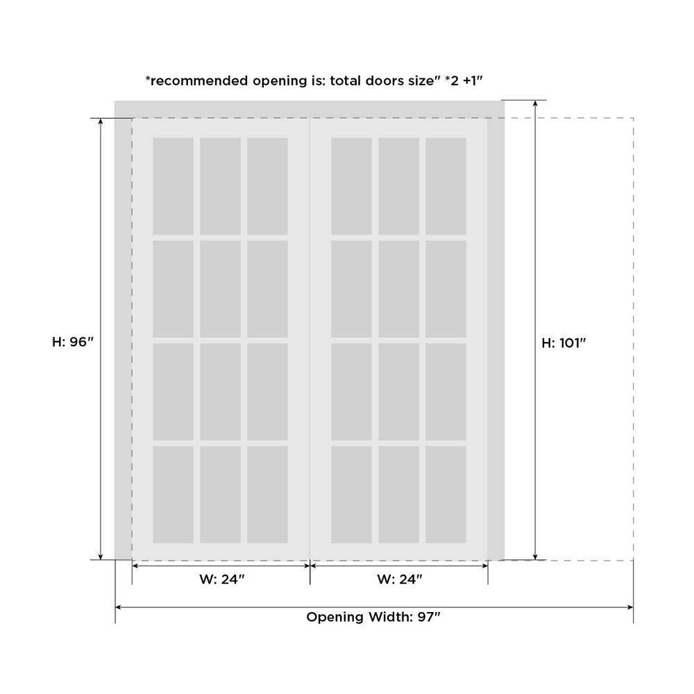 SARTODOORS Solid + Manufactured Wood Paneled French Doors