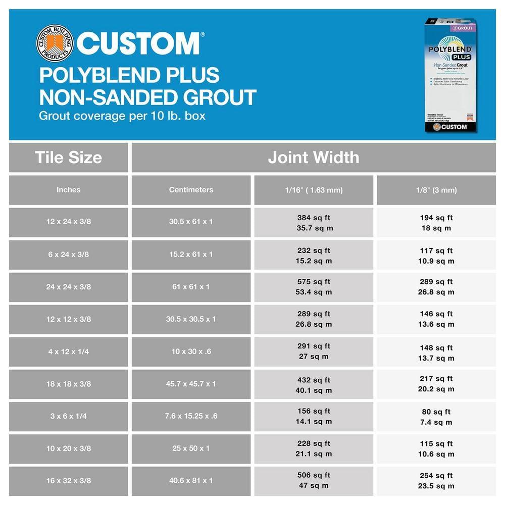 Custom Building Products 104018 10 lbs Bone Polyblend Plus Non Shrink Grout