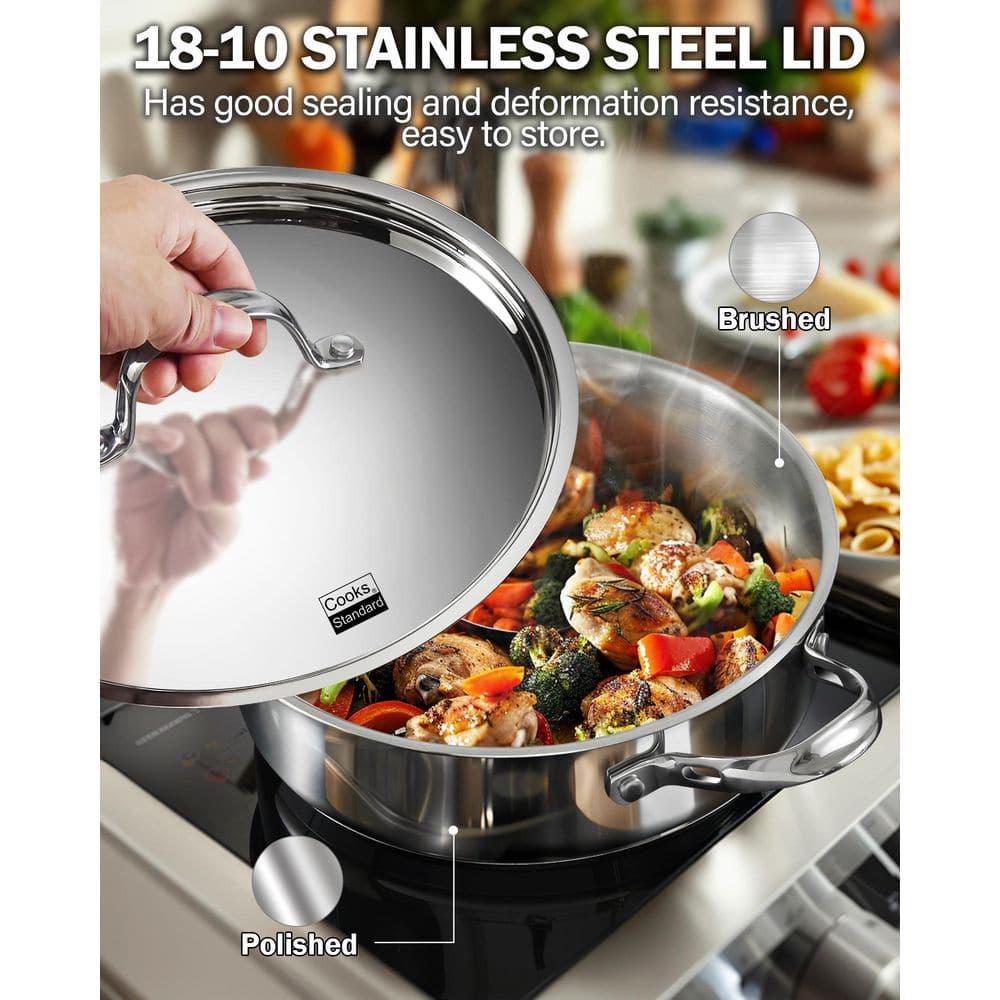 Cooks Standard Cooks Standard Classic 5 QT 11 inch Stainless Steel Saute Pan Frying Pan Skillet with Lid