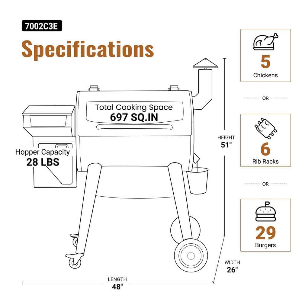 Z GRILLS 697 sq.in Pellet Grill with Temps Controller 2.1 and Latest Functions