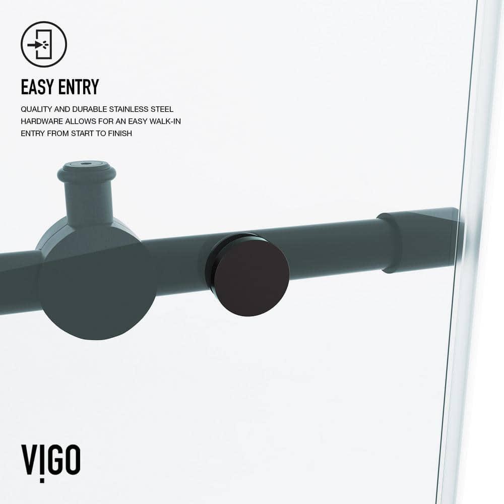 Elan 56-60" W x 66" H Sliding Frameless Tub Door with 3/8" Laminated Glass