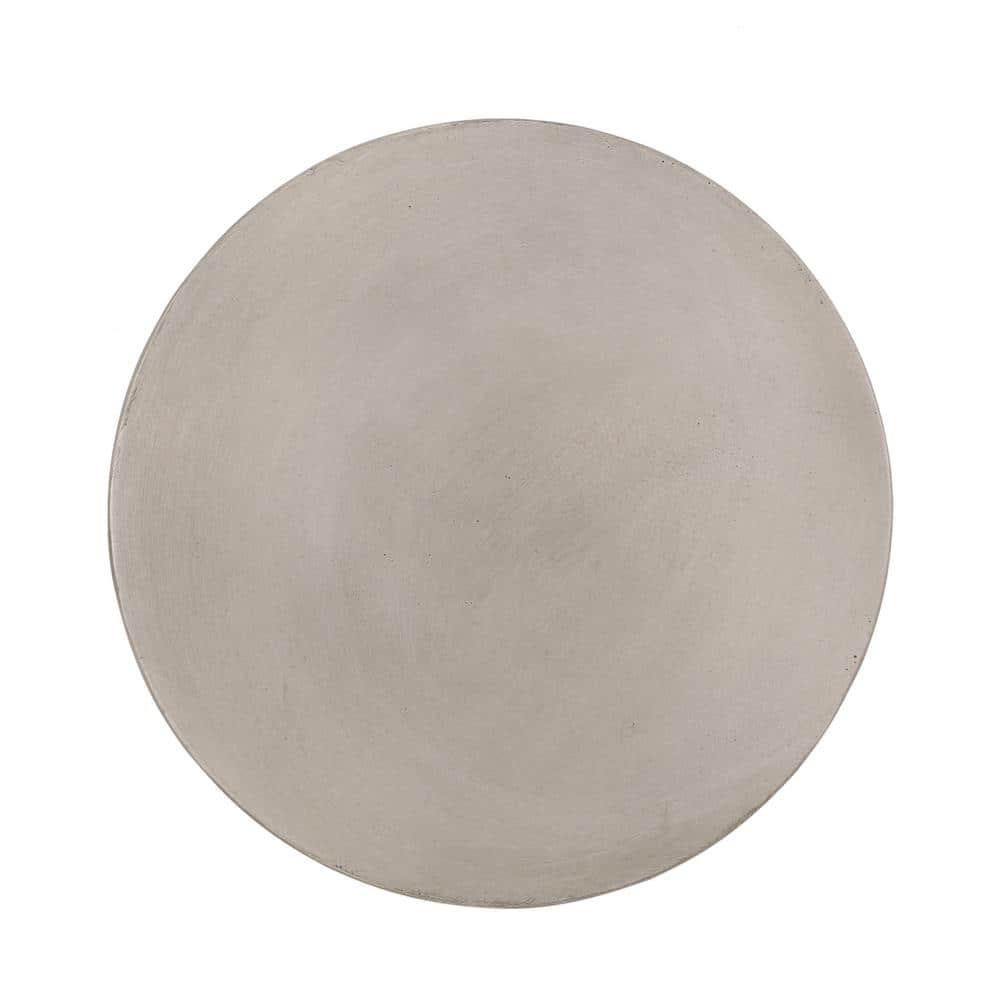Noble House Massey Outdoor Cylindrical Concrete Stone Side Table in Light Gray