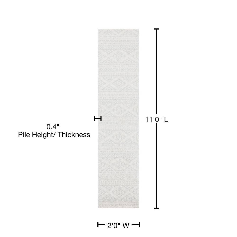 Tulum TUL272 Power Loomed Runner Rug - Ivory/Light Grey - 2'x11' - Safavieh.