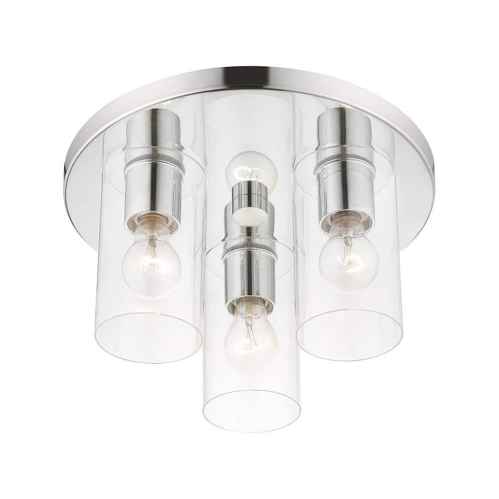 Livex Lighting Zurich 3 - Light Flush Mount in  Polished Chrome