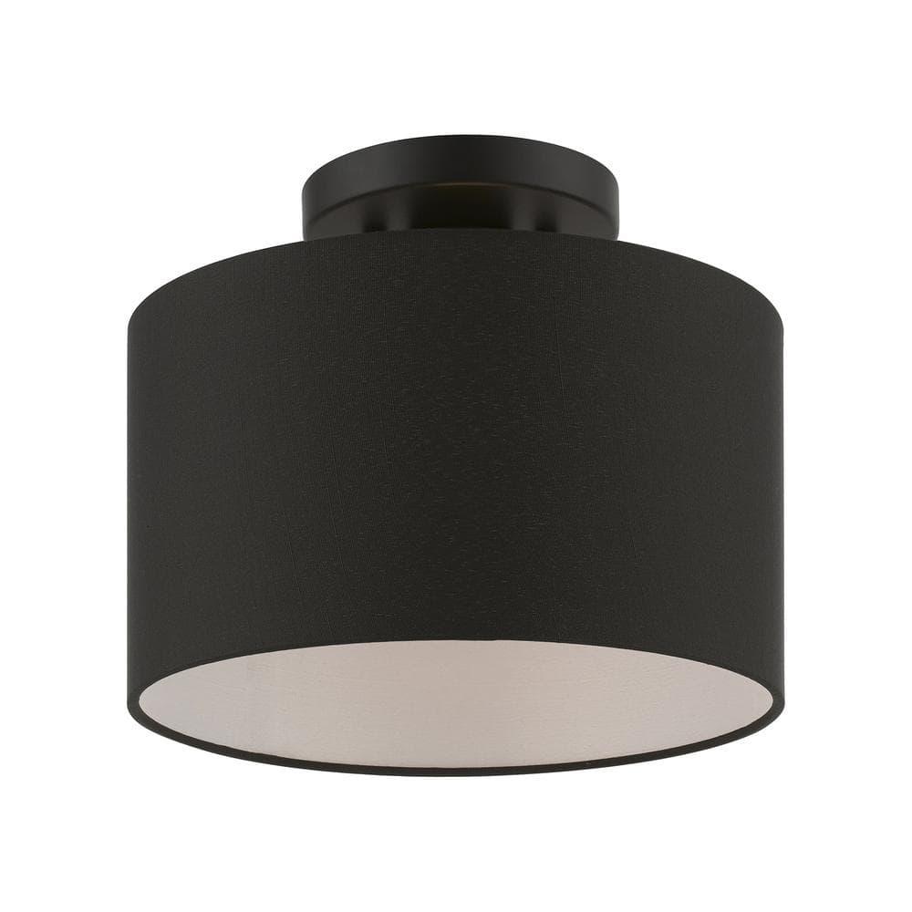 Livex Lighting Bainbridge 1 - Light Semi-Flush Mount in  Black