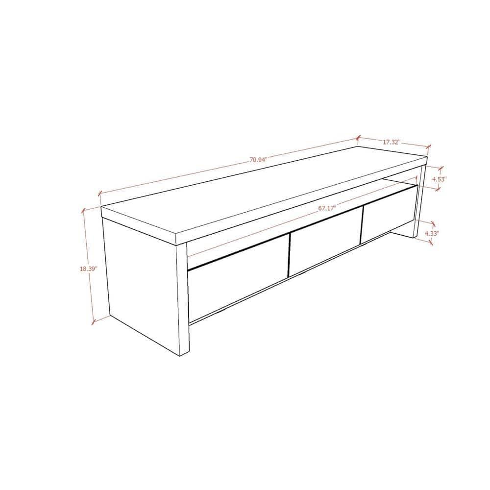 Sylvan TV Stand for TVs up to 60" Black - Manhattan Comfort: Modern Media Console with Cable Management & Storage