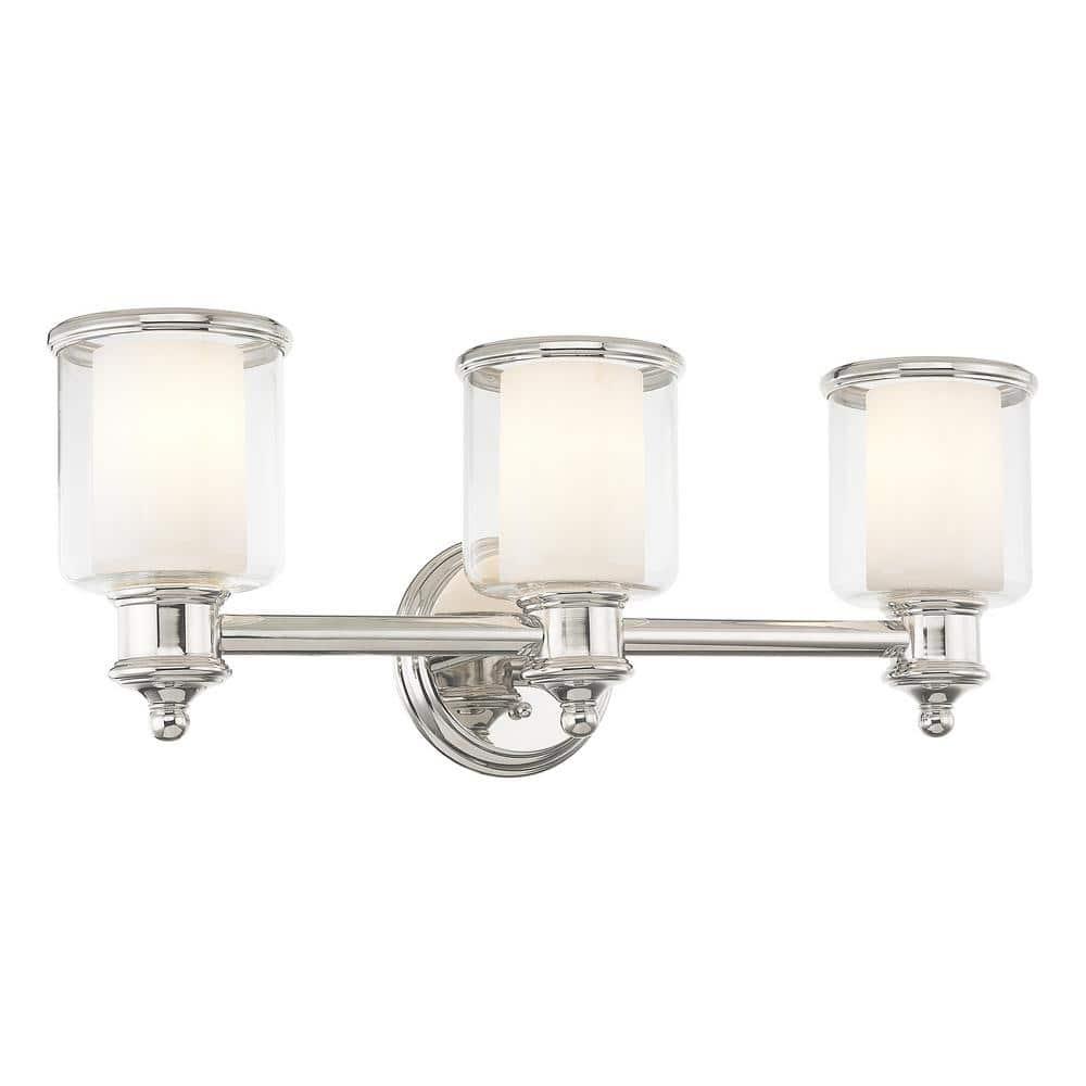 Livex Lighting Middlebush 3 - Light Vanity in  Polished Nickel