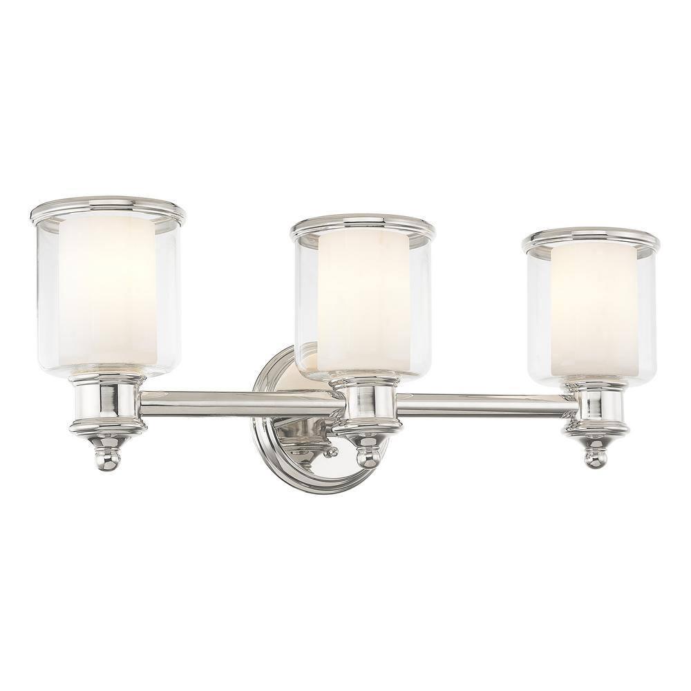 Livex Lighting Middlebush 3 - Light Vanity in  Polished Nickel
