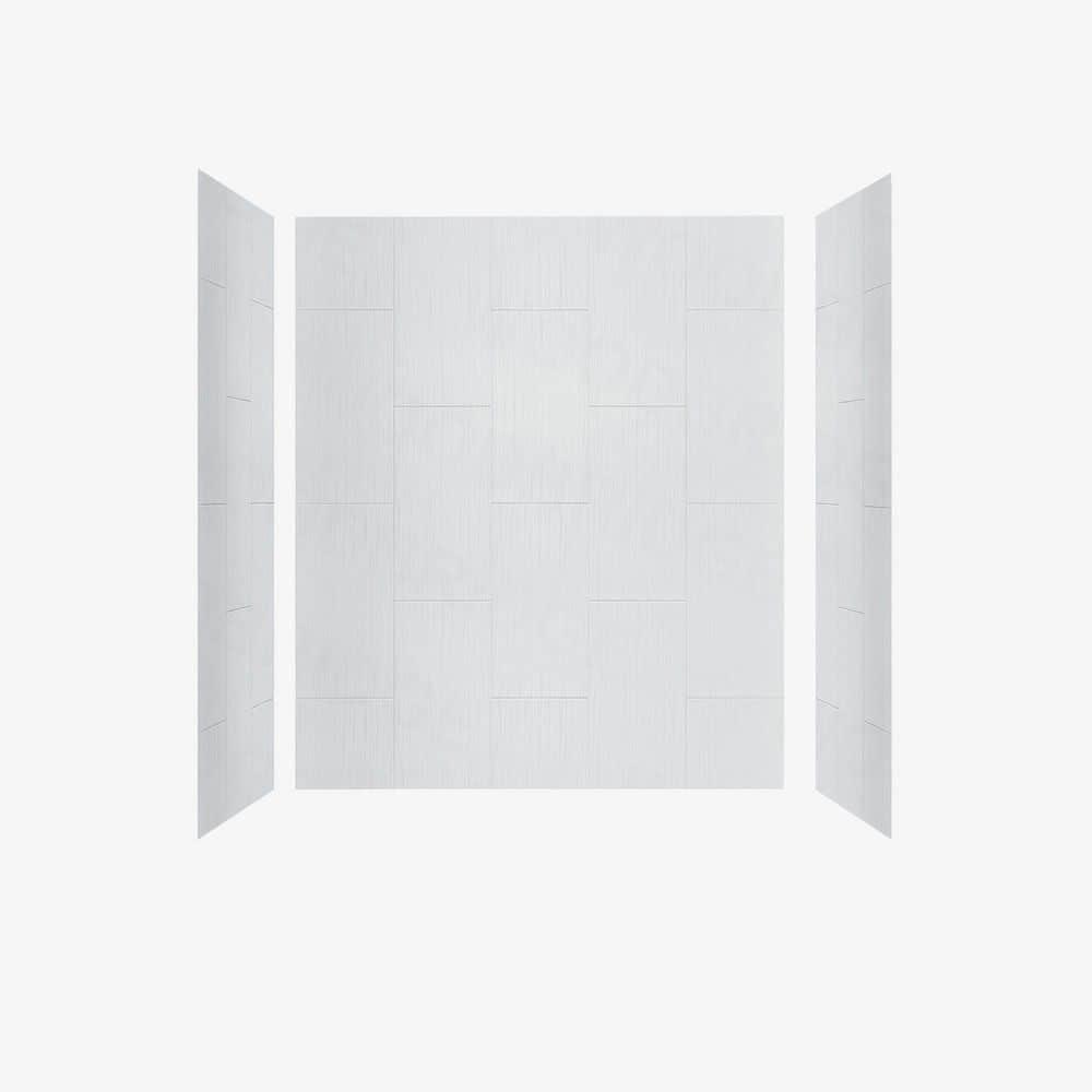 WoodBridge 75/96" H Solid Surface Shower & Tub Wall Panel, Surround, Quick Install, Cuttable, 0.138" thick