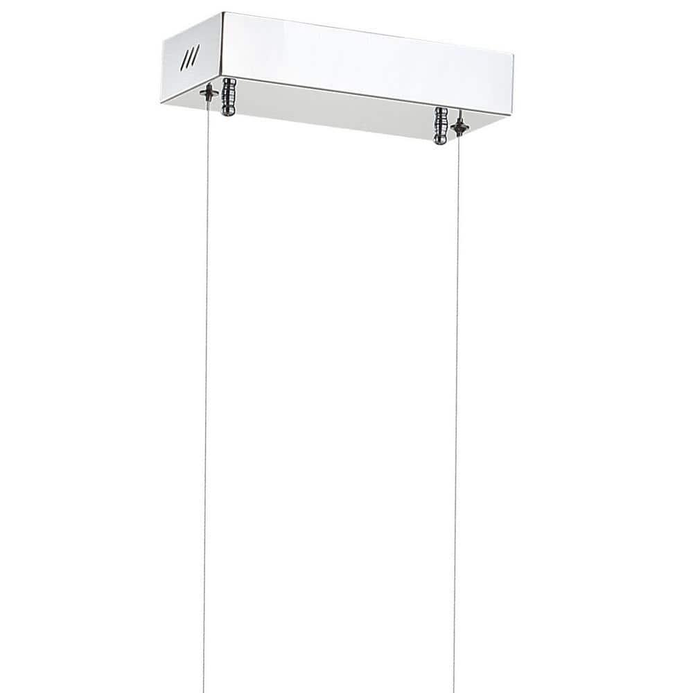 Ned 39" Dimmable Adjustable Integrated LED Metal Linear Pendant, Chrome