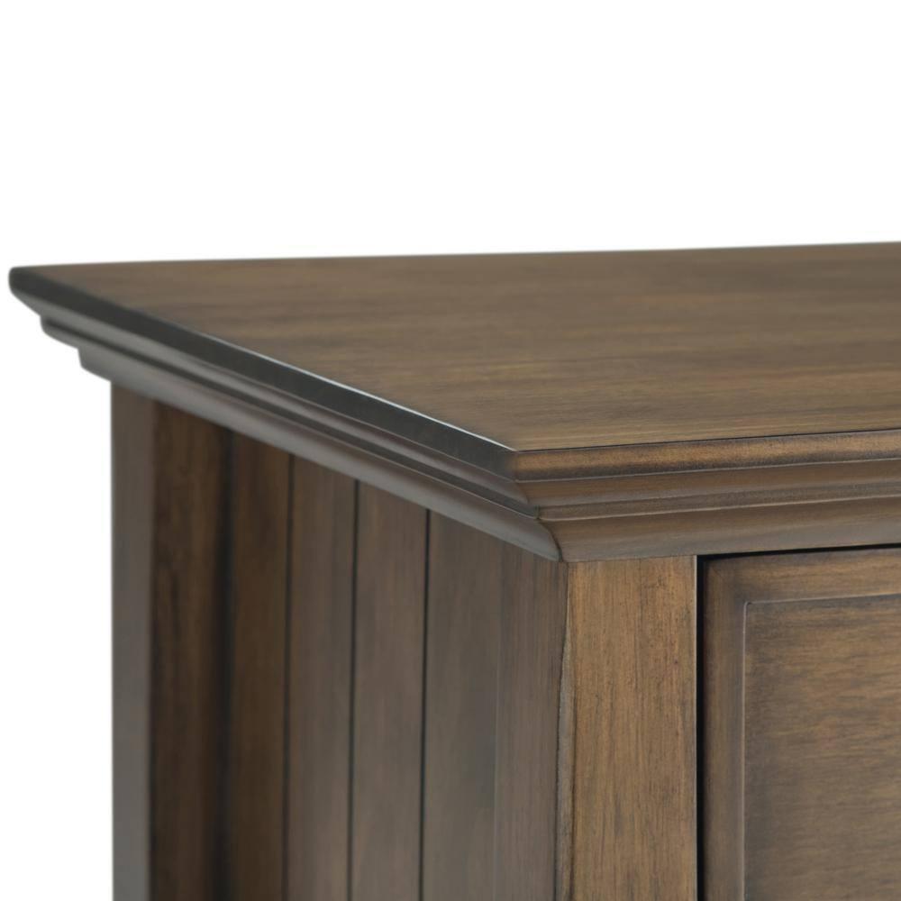 Simpli Home Acadian Solid Wood Bedside Table In Rustic Natural Aged Brown