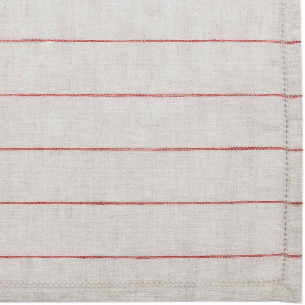 VHC Brands Charley Striped Linen Farmhouse Tabletop Kitchen Placemat Set of 6, Set 12x18, Red