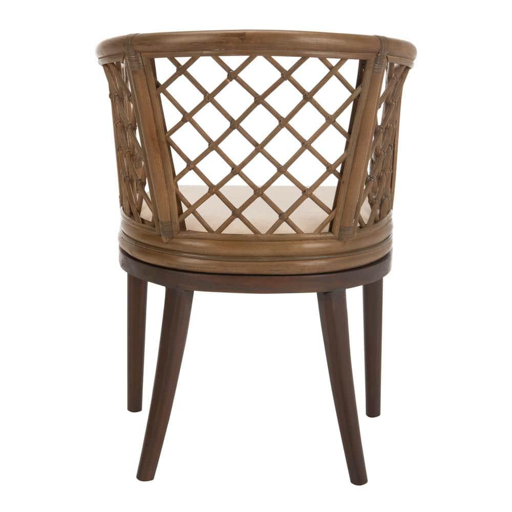 Carlotta Arm Chair - SEA4013 - Greige/White - Safavieh