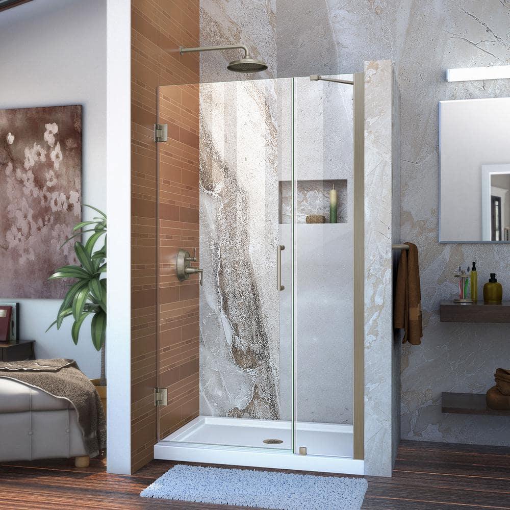 Unidoor 39" W x 72" HHinged Frameless Shower Door with ClearMax™ Technology
