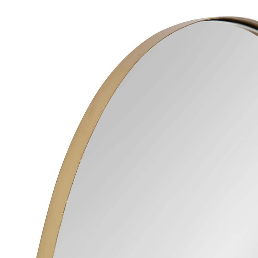 Kate and Laurel Rollo Midcentury Oval Metal Framed Mirror, 20 x 30, Gold, Decorative Modern Mirror Decor for Wall