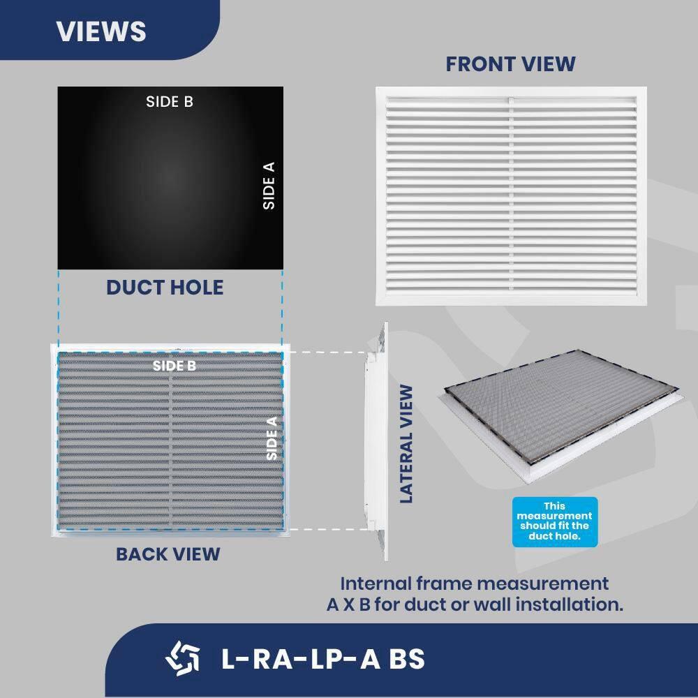 14 in. x 6 in. Aluminum Exterior Return Air Grille in White