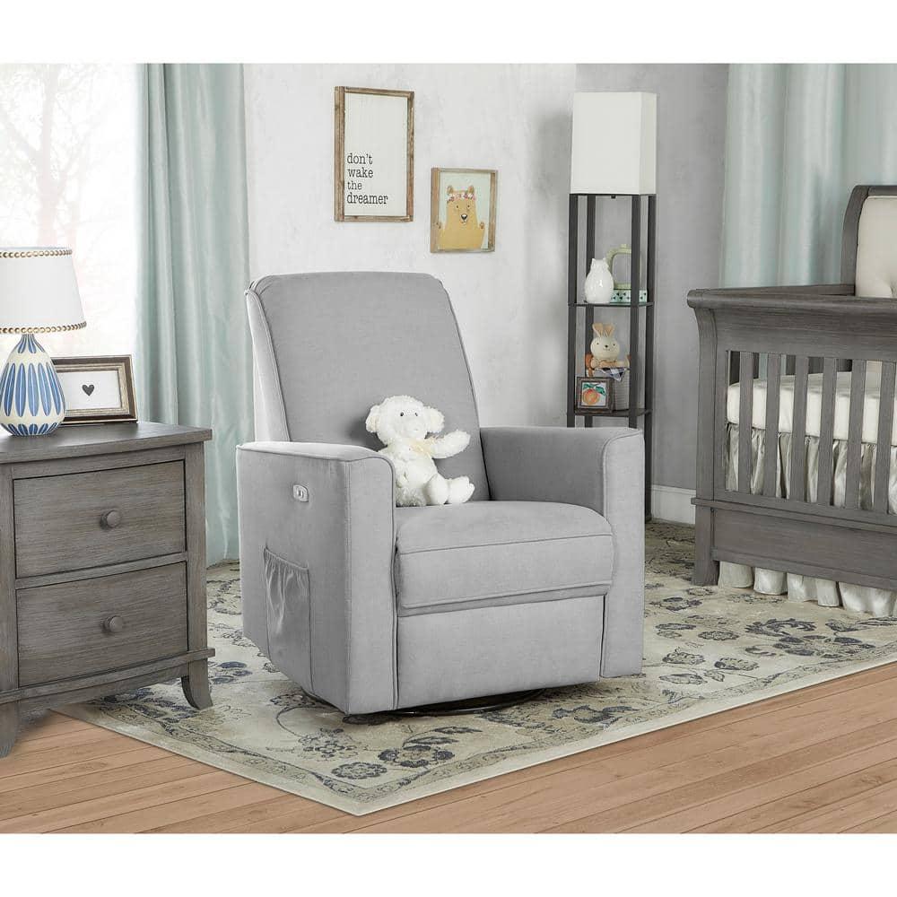 Evolur Greenguard Gold Certified Upholstered Swivel Reclining Glider