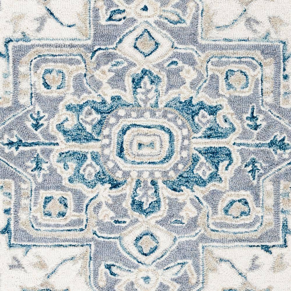 Micro-Loop MLP503 Hand Tufted Area Rug - Ivory/Navy - 5'x5' - Safavieh.