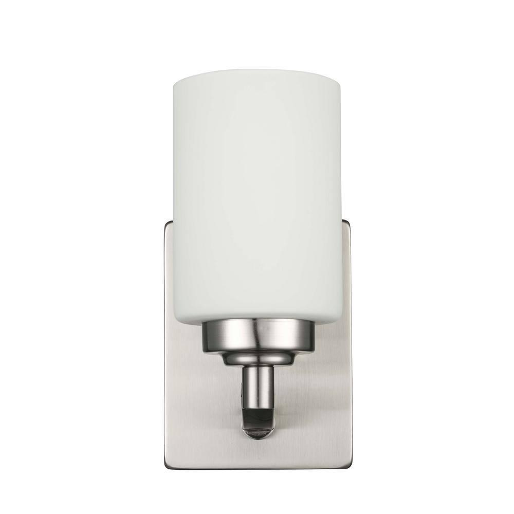 Trans Globe Lighting 70521 BN Mod Pod Collection 9 Inch One Light Wall Sconce/Bathroom Vanity I in a Brushed Nickel Finish I Traditional Style Light Fixture I