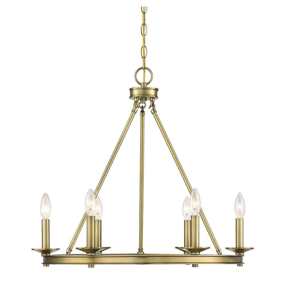 Savoy House Middleton 6 - Light Chandelier in  Warm Brass