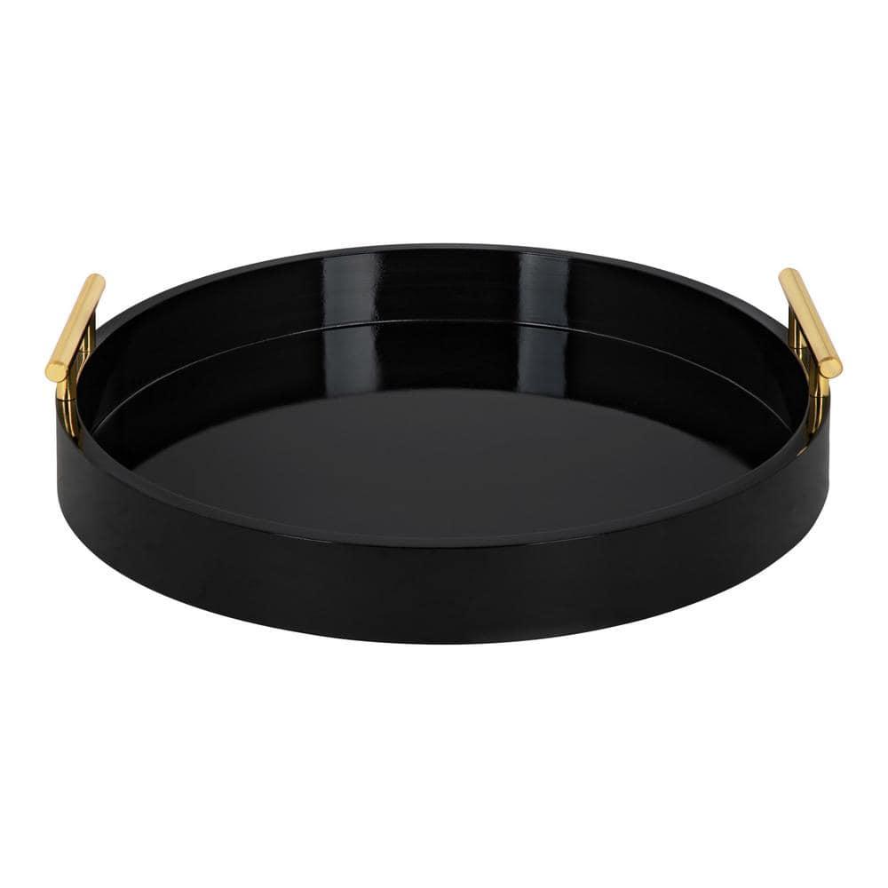 Kate and Laurel Lipton Tray, 18" Diameter, Black