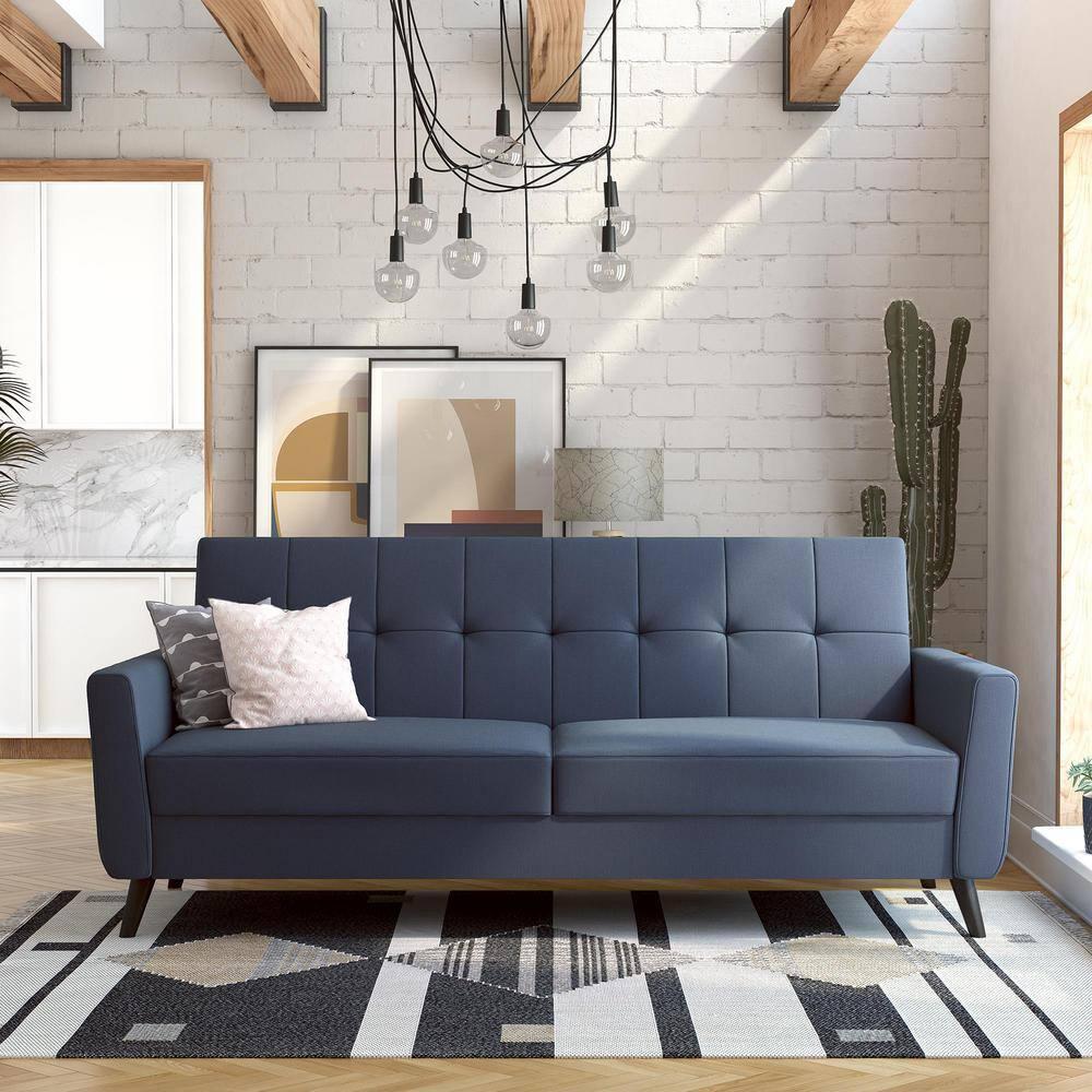 DHP Parker Futon with Storage, Blue Linen