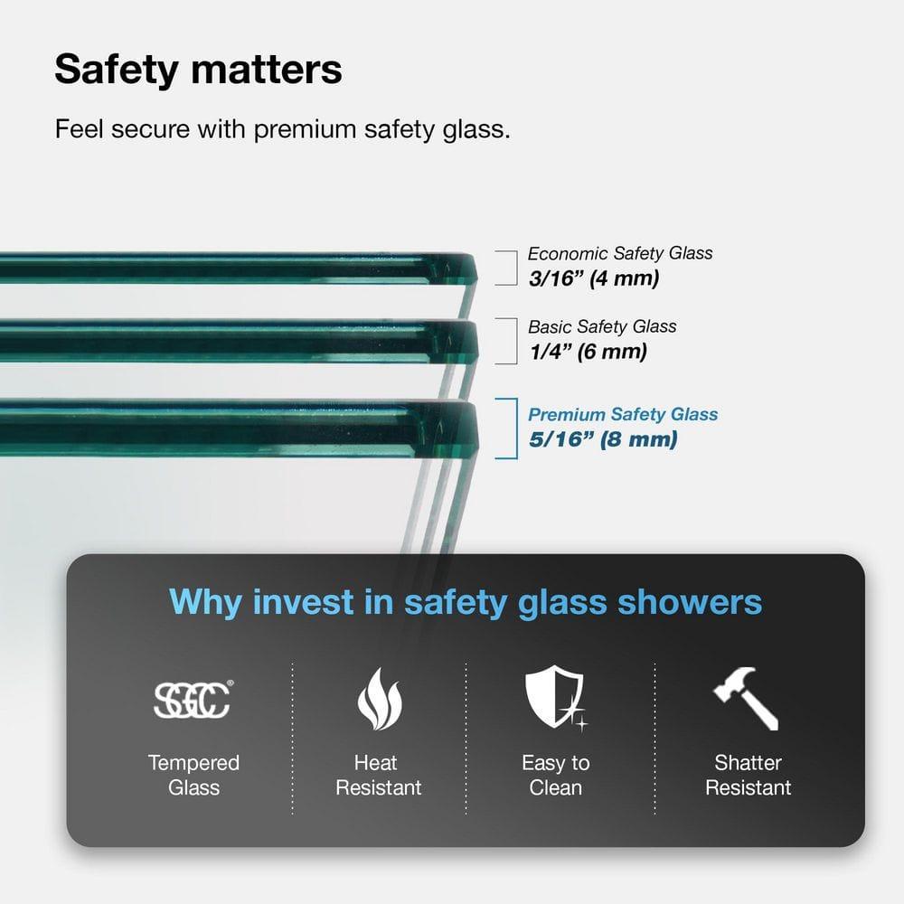 Ove Decors Stanford 48 In. W X 74 In. H Sliding Clear Straight Alcove Shower Door