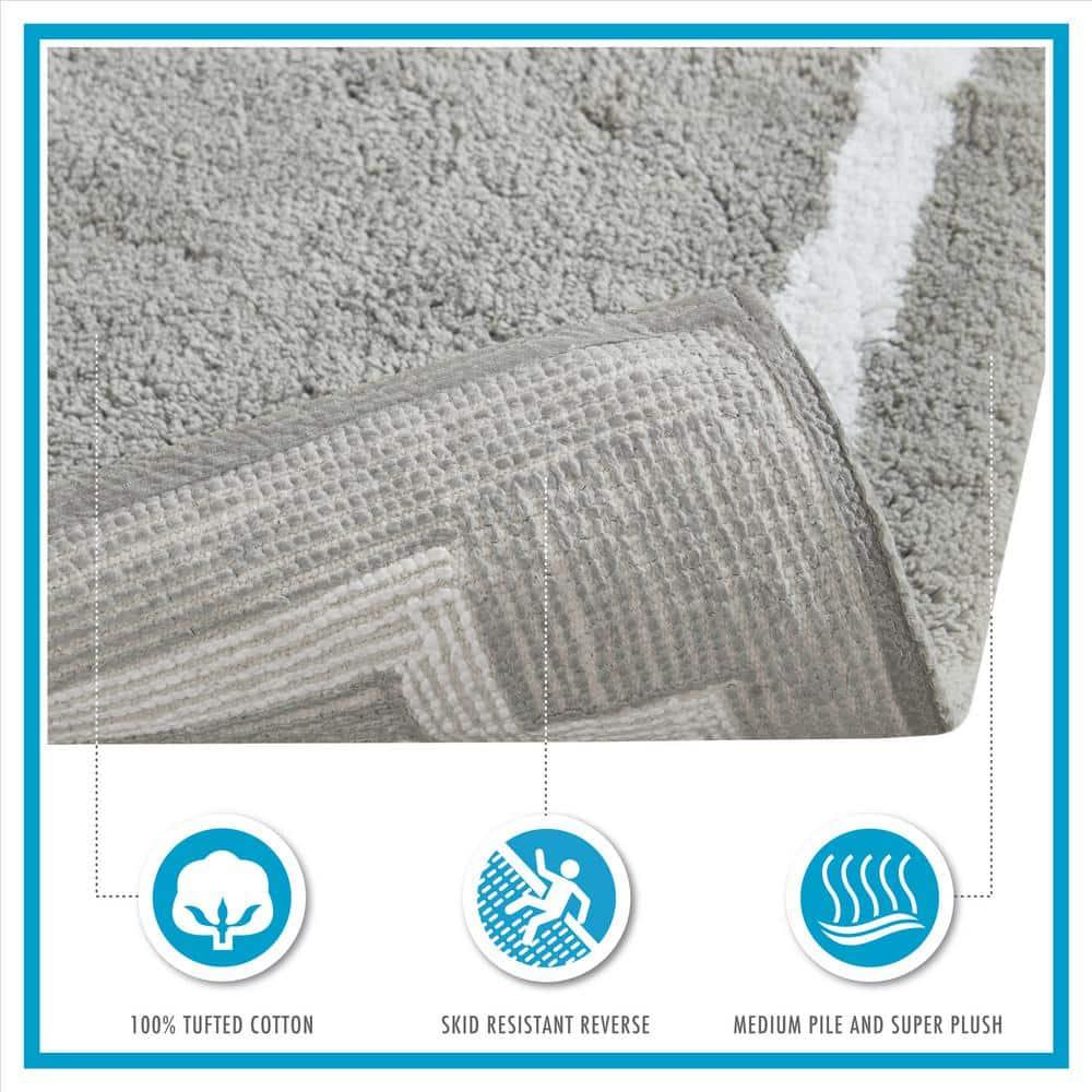 Madison Park 100% Cotton Tufted Bath Rug with Non-Slip Backing